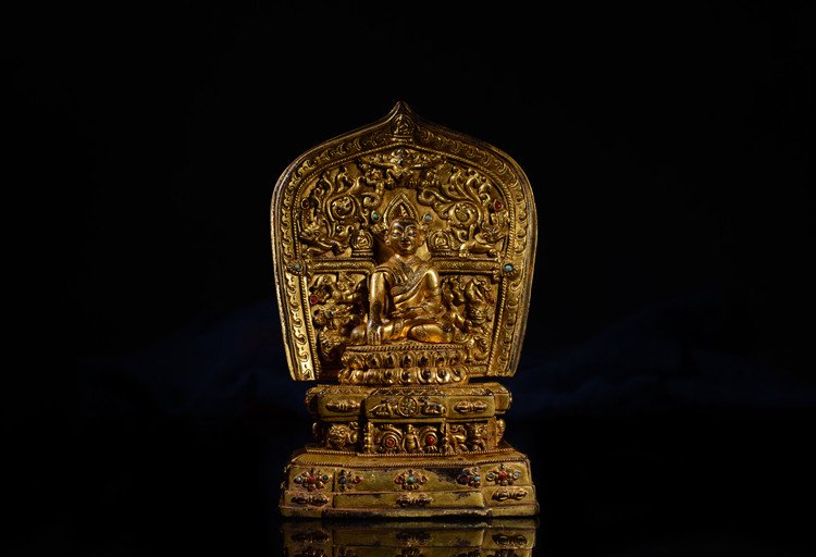 Antique Tibetan Celestial Guilt Bronze Buddha Statue (1 of 9)