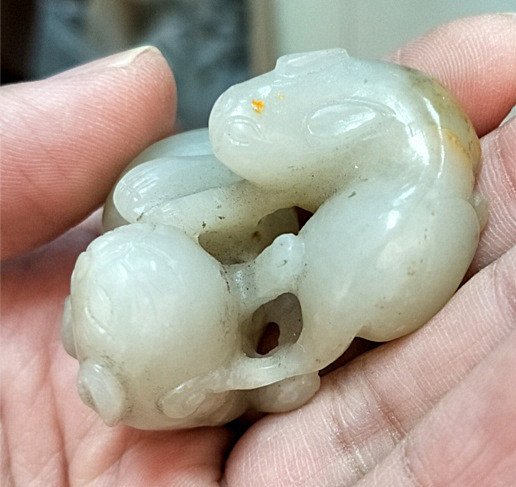 Antique Chinese Whitish Jade Carved  Animal (1 of 8)