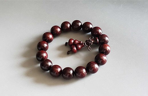 Fine Old Chinese Zitan Wood Carved Bead Bracelet (1 of 6)