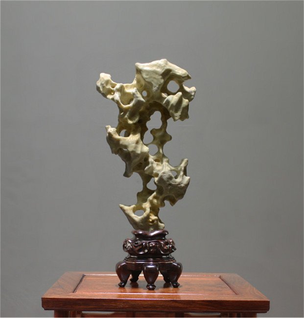 Vintage Chinese Scholar Taihu Rock Stone Stand (1 of 4)