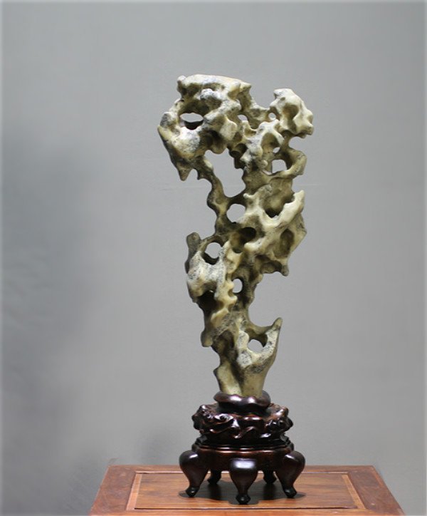 Vintage Chinese Scholar Taihu Rock Stone Stand (1 of 4)