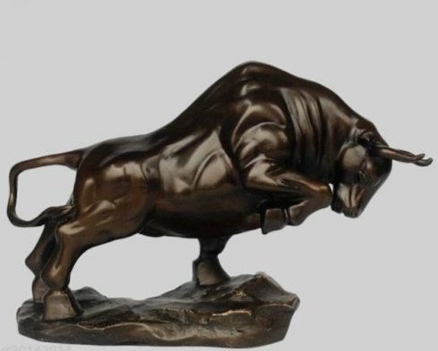 Vintage  Chinese Scholar Bronze Cast Bull (1 of 3)