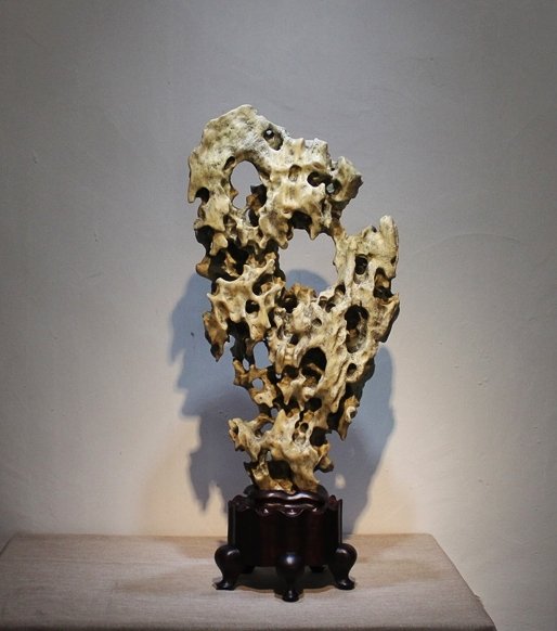 Antique Chinese Scholar Natural Taihu Rock Stone Stand (1 of 5)