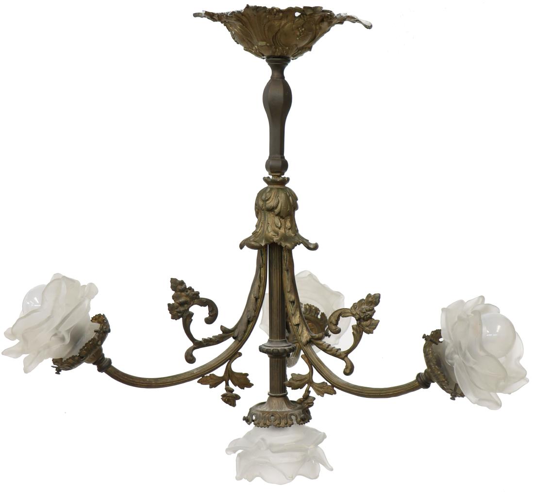 (4-light) Ceiling lamp.: Around 1900. 47 x 40 cm.