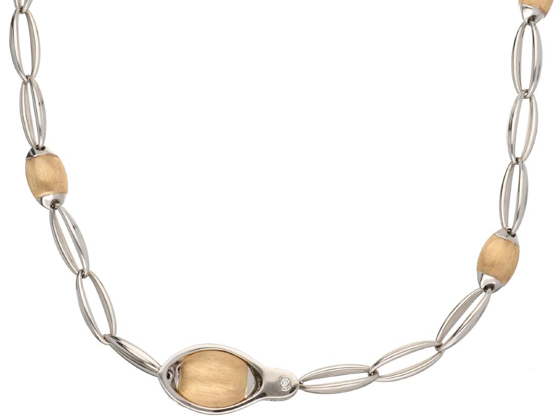 Chimento design necklace white gold - 18 kt.: With matted rose gold details - L: 59 cm. Weight: 38.3 grams.