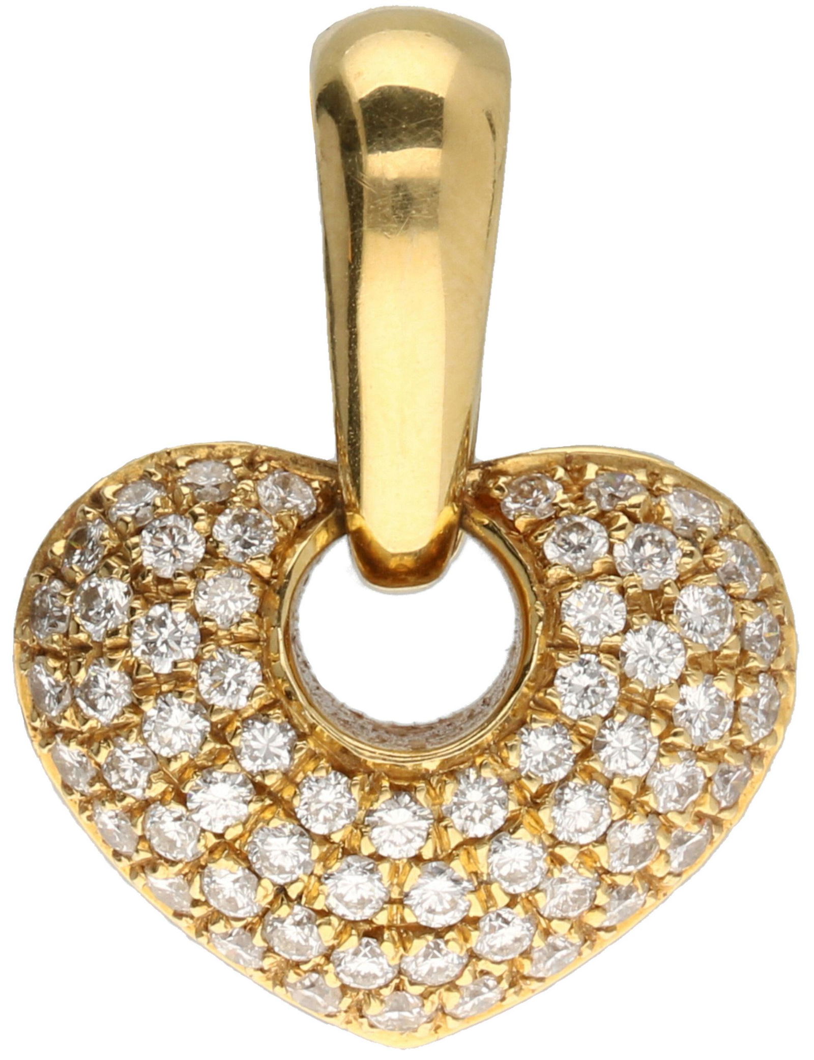 Chimento heart-shaped pendant yellow gold, approx. 0.60: 60 Brilliant cut diamonds (approx. 0.01 ct.) in pave setting. Purity: VS, color: F-G. LxW: 2.2 x 1.7 cm. Weight: 4.9 grams.