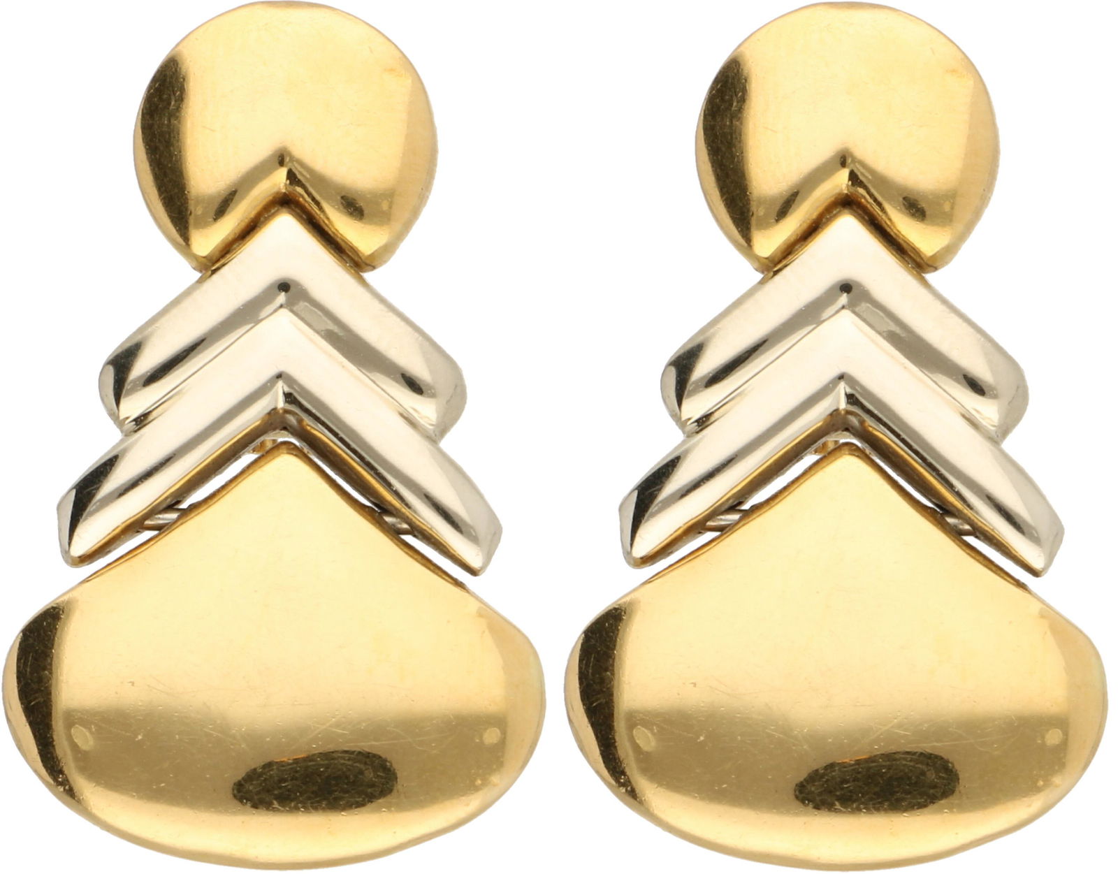Chimento earrings bicolor gold - 18 ct.: LxW: 3.6 x 2.1 cm. Weight: 12.6 grams.