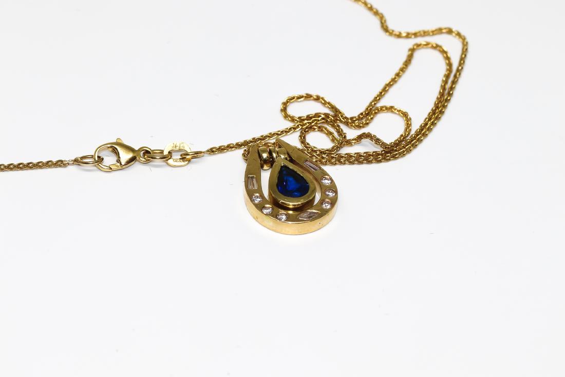 14k Sapphire diamond necklace (1 of 4)