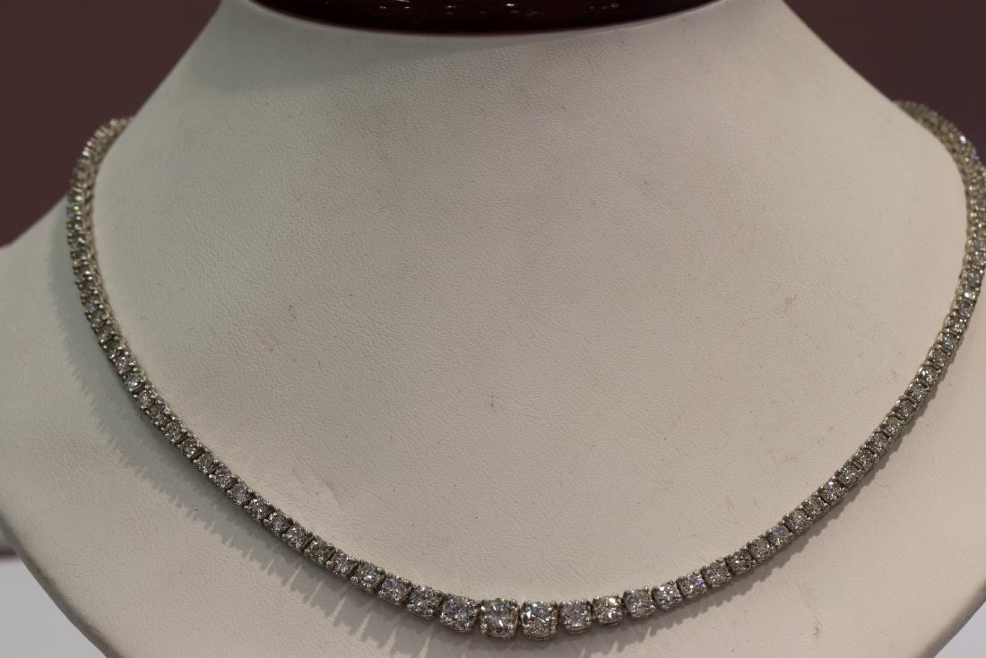 Platinum Tennis Necklace 11ct Diamonds (1 of 5)