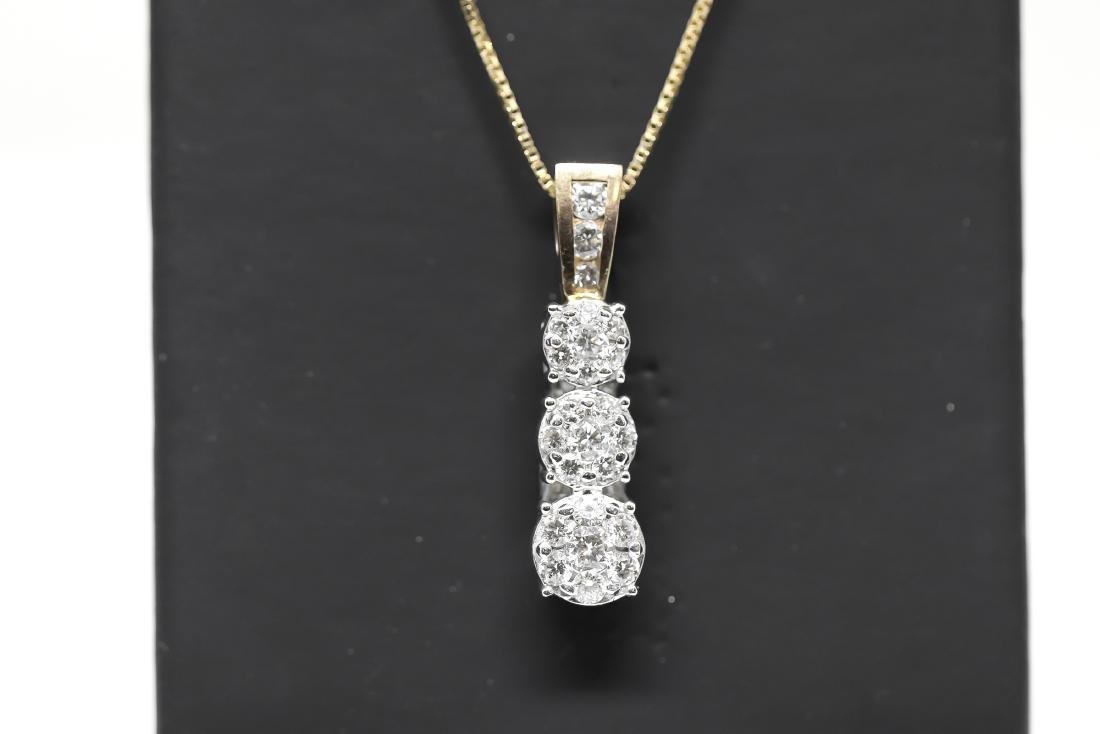 14k Diamond Pendant with necklace (1 of 2)