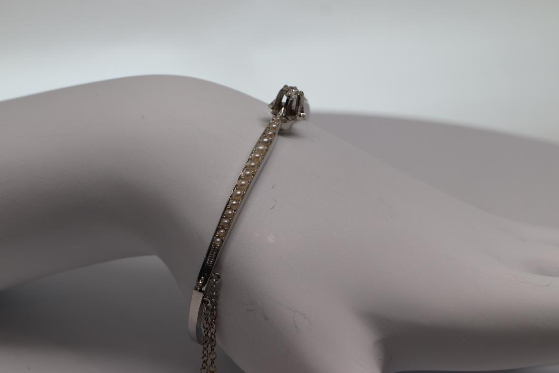 14k Pearl/Diamond Bangel (1 of 4)