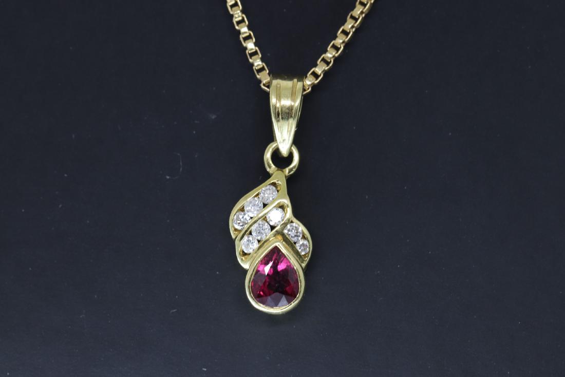 18k Diamond/Tourmaline Pendant (1 of 2)