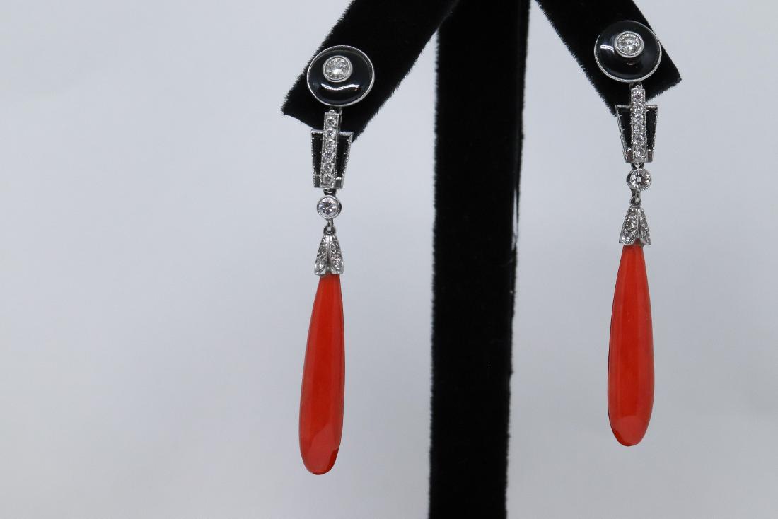 18k Diamond Earrings/ Coral (1 of 1)