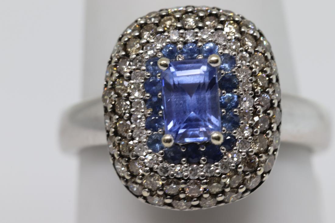 14k White Gold Women Ring Diamond/tanzanite diamond .40 (1 of 3)