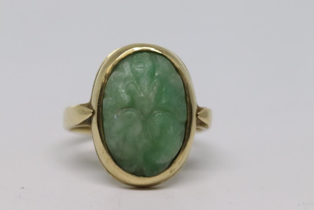 Art Deco 18k Jade Ring (1 of 3)