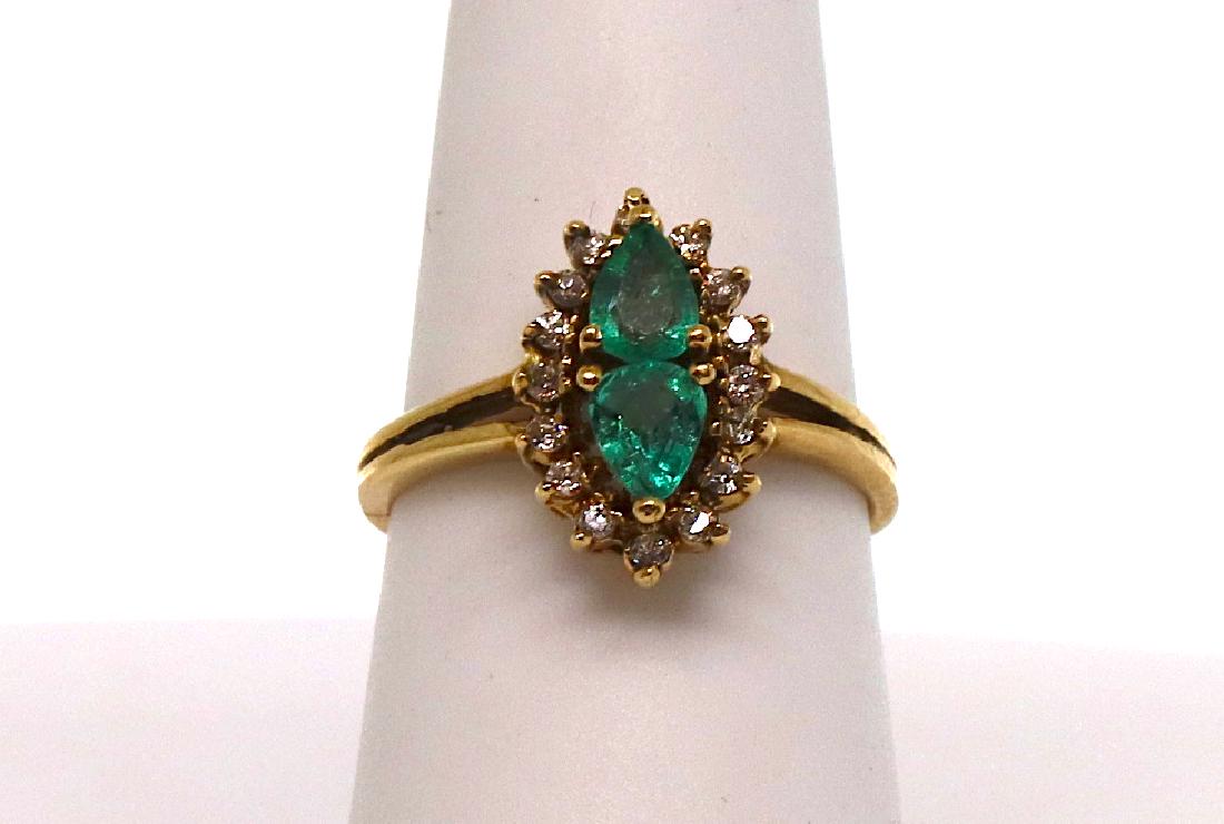 14k Emerald/diamonds Ring (1 of 4)