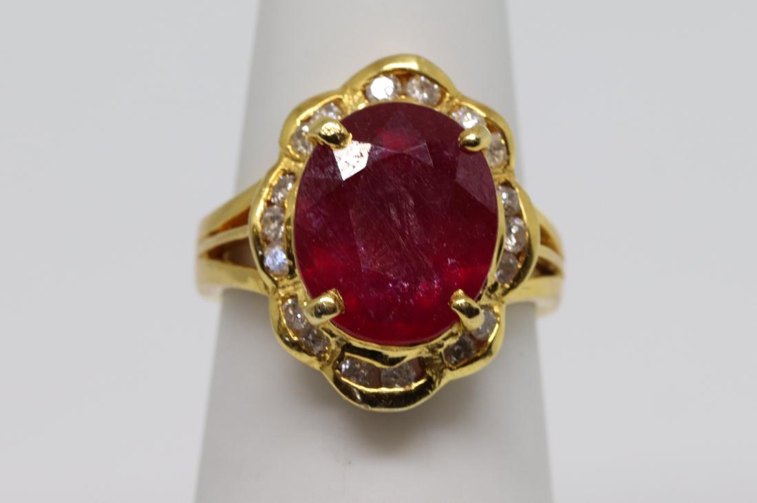 18k Ruby Ring/ Diamond (1 of 2)