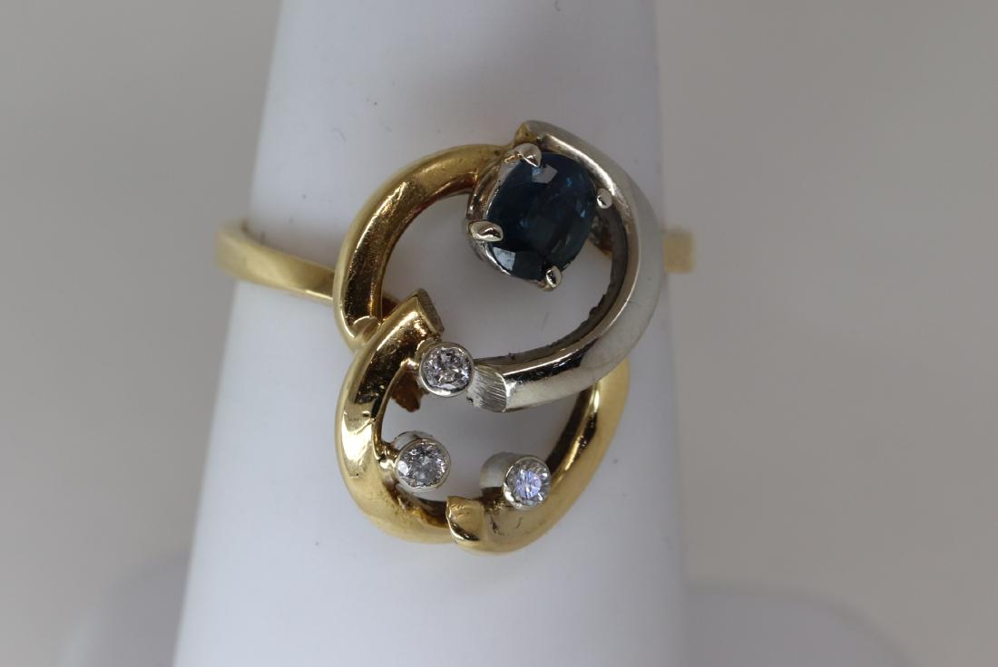 18k Art Deco Diamond and Sapphire Ring (1 of 1)