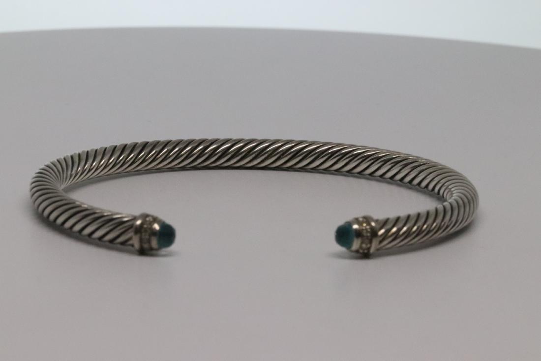 David Yurman Sterling Silver Cable Bangle With Topaz (1 of 6)