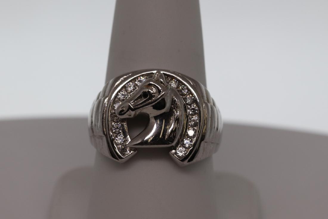Mens hores ring 925 silver (1 of 3)