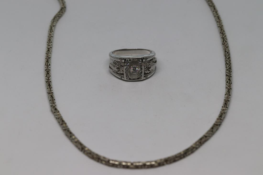 Lot of 2 of mens ring and chain (1 of 3)