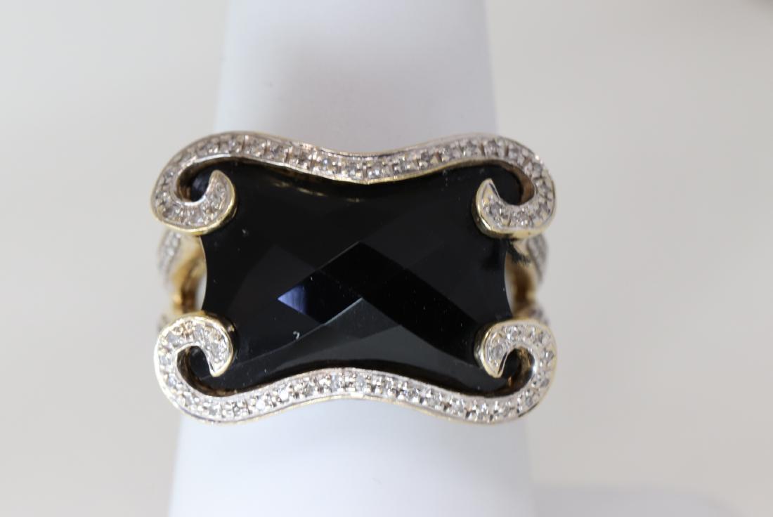 Onyx Ring 14k Yellow Gold with diamonds (1 of 1)
