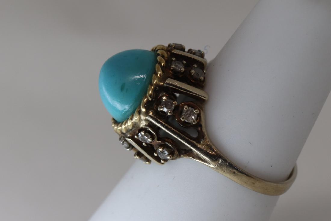 Turquoise 14k Ring yellow gold (1 of 1)