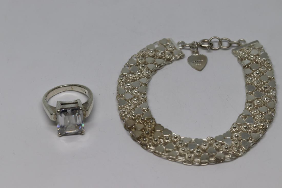 Lot of 2 925 silver Ring and Bracelet (1 of 3)