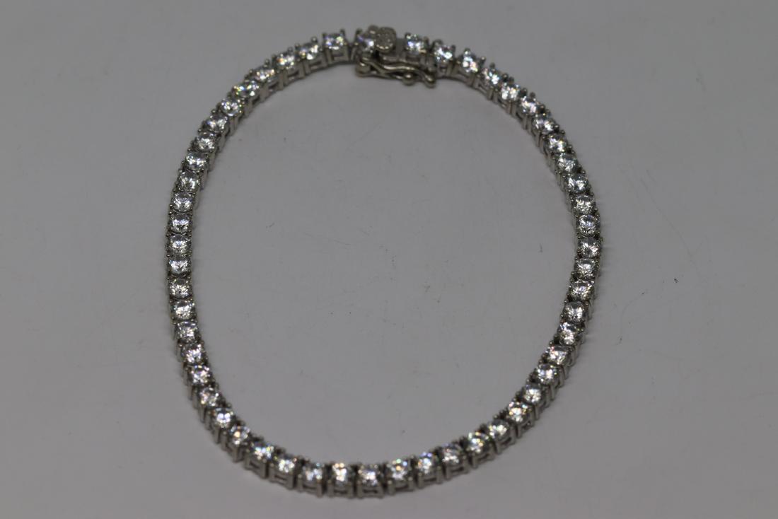 unsex tennis bracelet with amazing cz stones 925 silver (1 of 3)