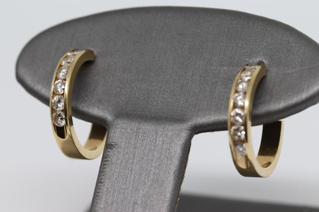 14k Diamond Hoop Earrings (1 of 2)