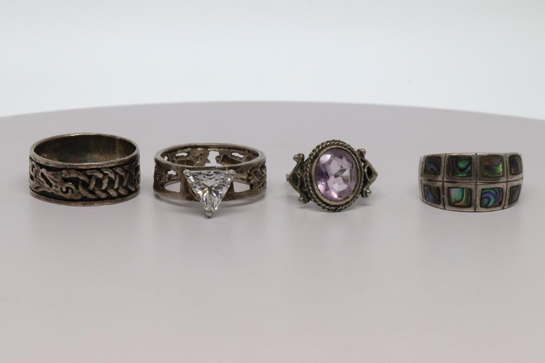 Assorted lot of 4 Silver Rings (1 of 8)