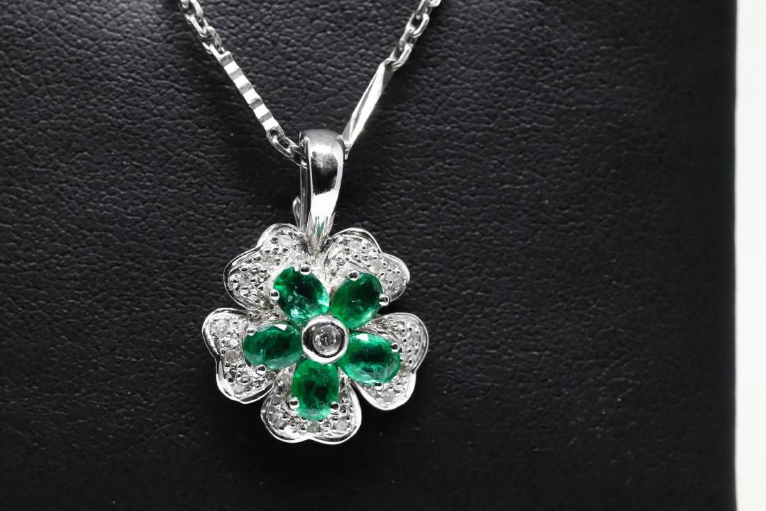 14k Emerald and diamond pendant (1 of 1)