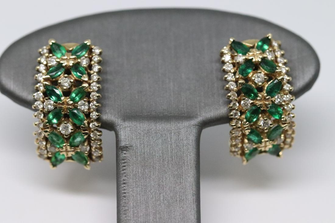 14Kt Diamond & Emerald Ring and Earrings (1 of 8)