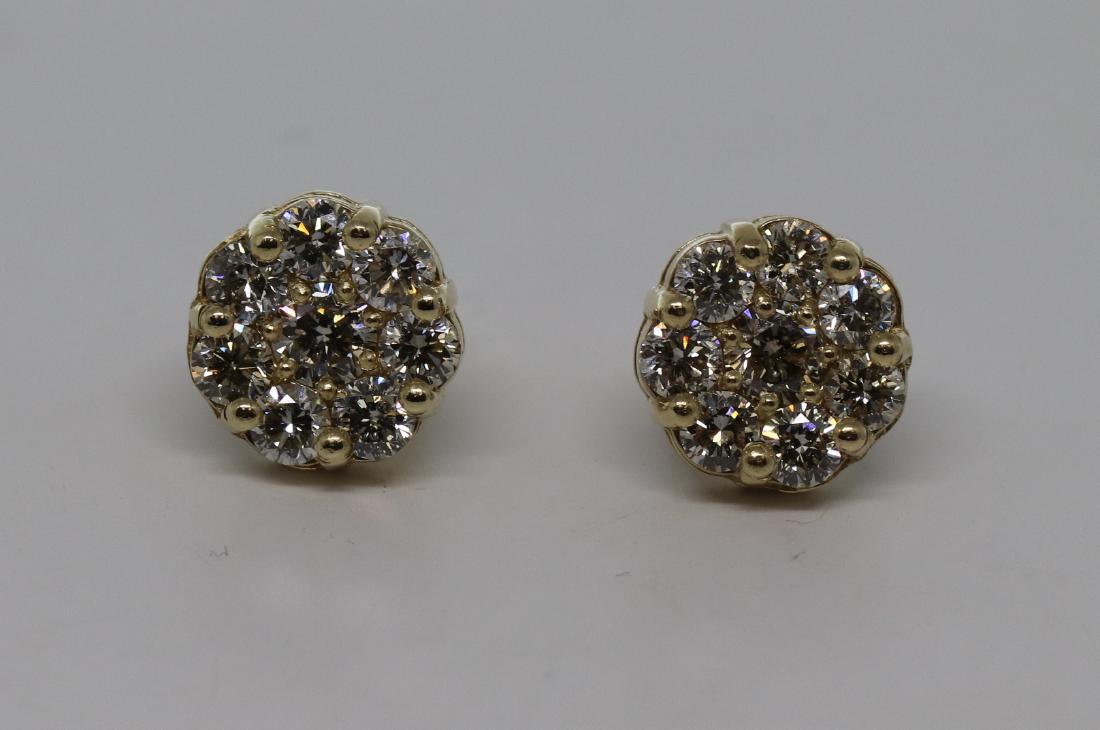 2ct Flower Diamond Earring (1 of 2)
