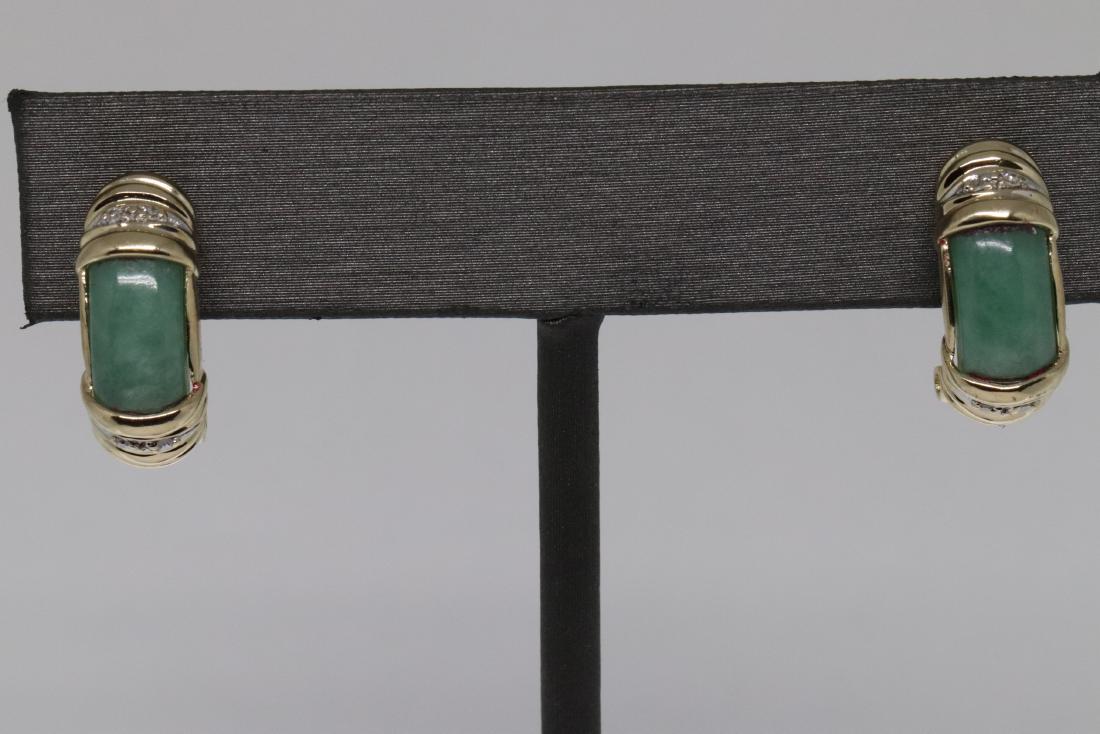 14Kt Diamond/Jade Earrings (1 of 5)