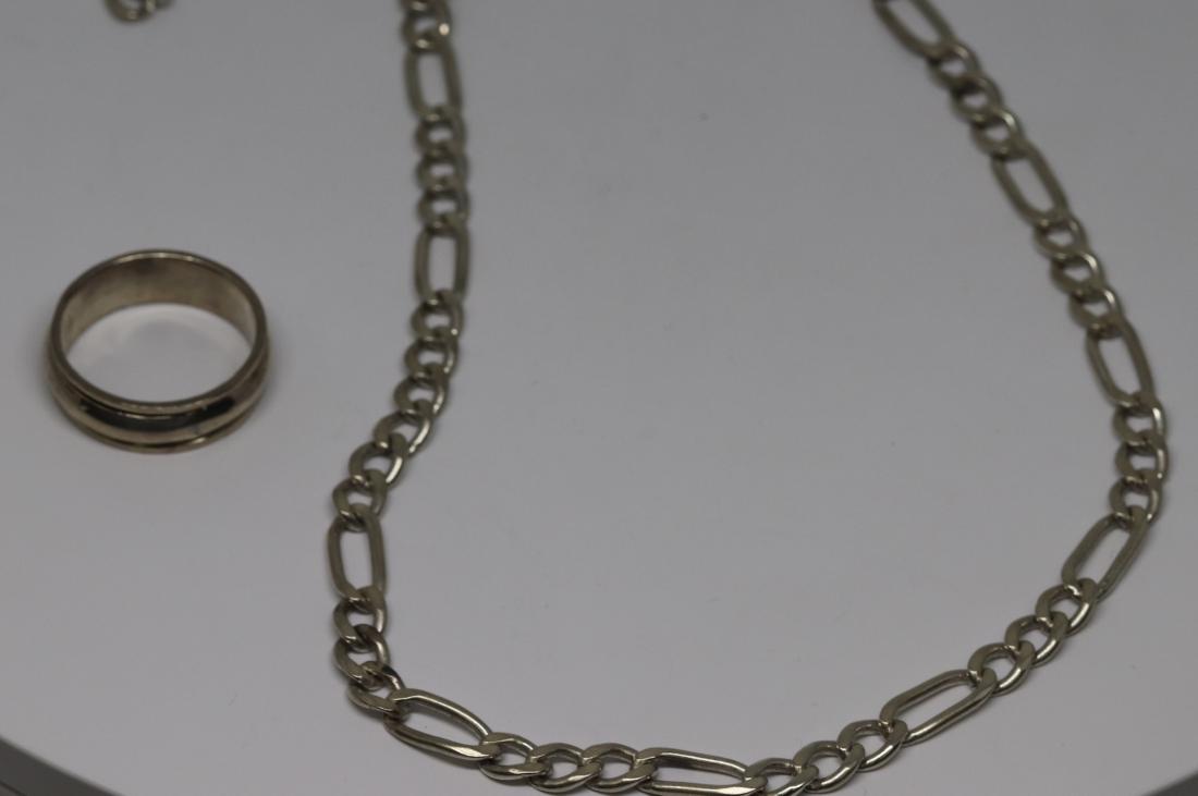 Lot of 2 mens set ring with a necklace 925 silver (1 of 4)