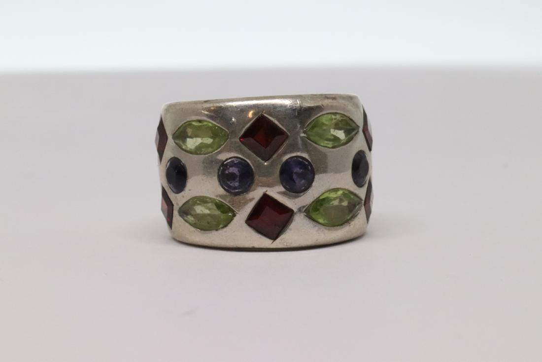 Multi Color Stone Silver Ring (1 of 3)