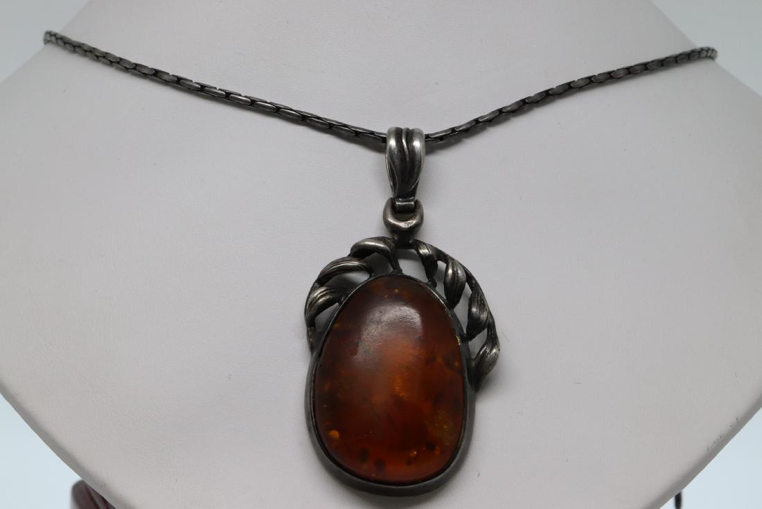 Vintage Silver Amber Neckalce (1 of 5)