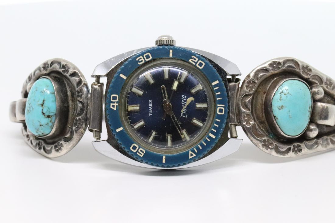 Native American Silver Bracelet/ Timex watch (1 of 6)