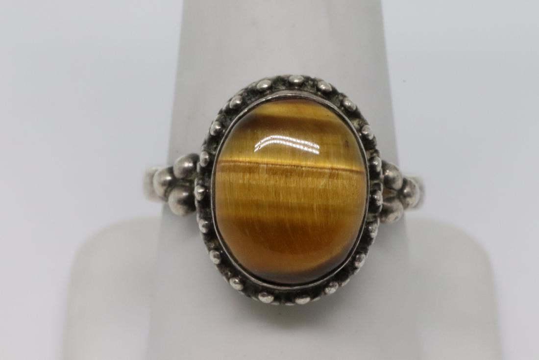 Ladies Tiger Eye silver ring (1 of 4)