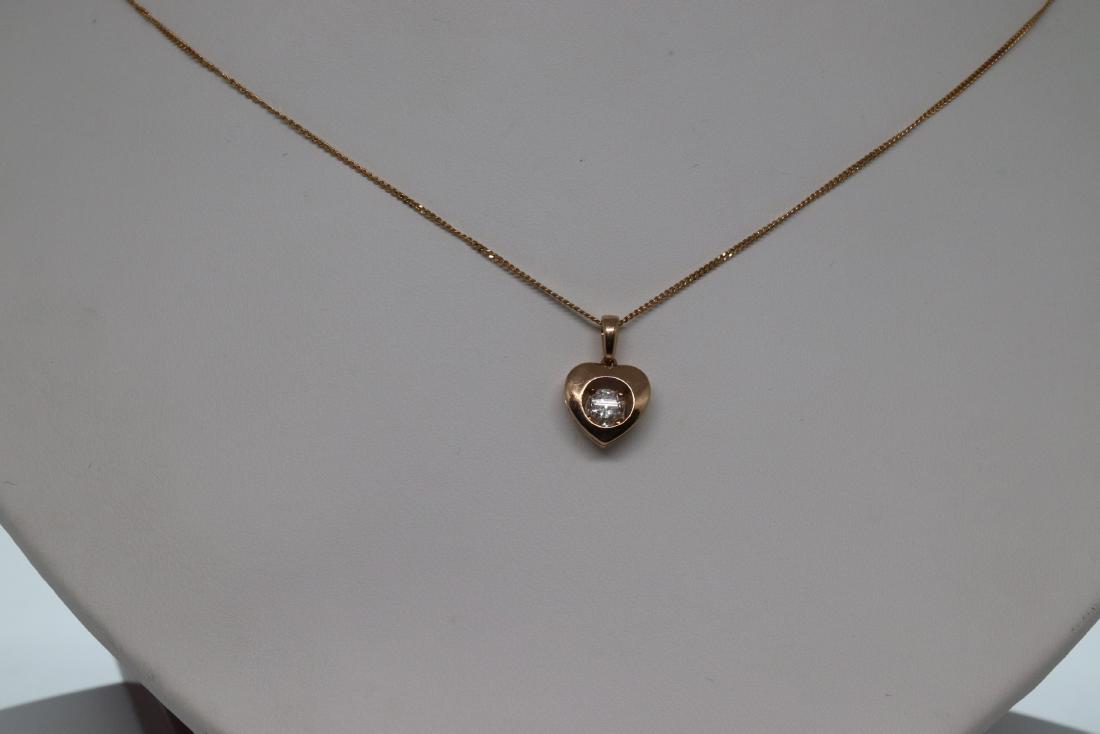 14Kt Rose Gold Diamond Heart Necklace (1 of 4)