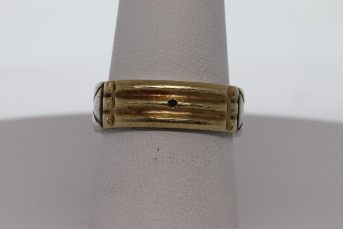 Mens solid 18k yellow gold/925 silver ring (1 of 5)
