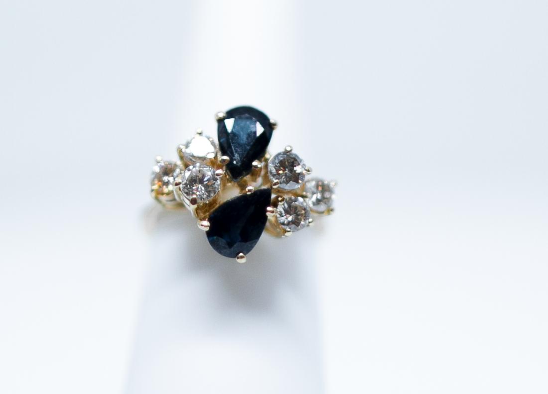 14k Sapphire & diamond Ring (1 of 2)