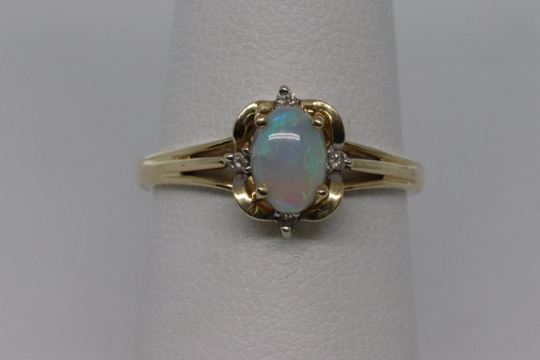 14Kt Opal & Diamond Ring (1 of 4)