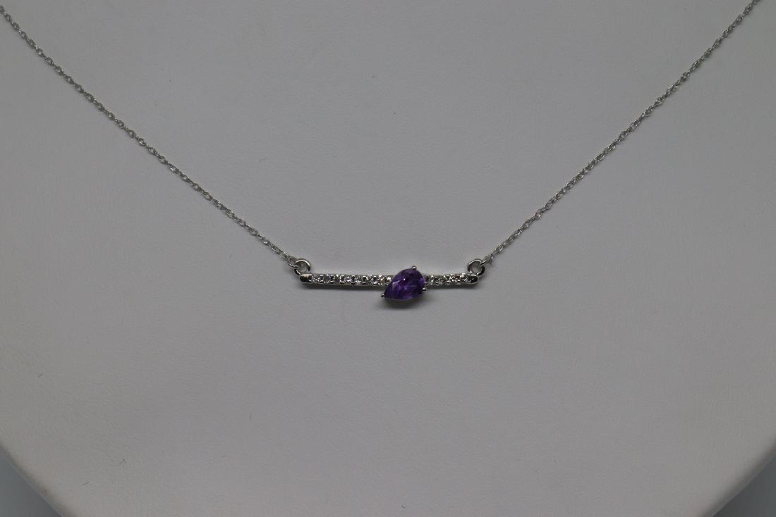 14Kt Amethyst & Diamond Necklace (1 of 3)