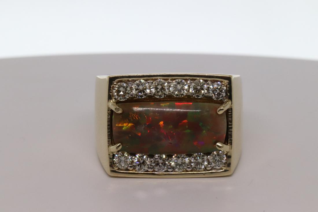 Black Opal/ Diamond Ring 14Kt (1 of 5)