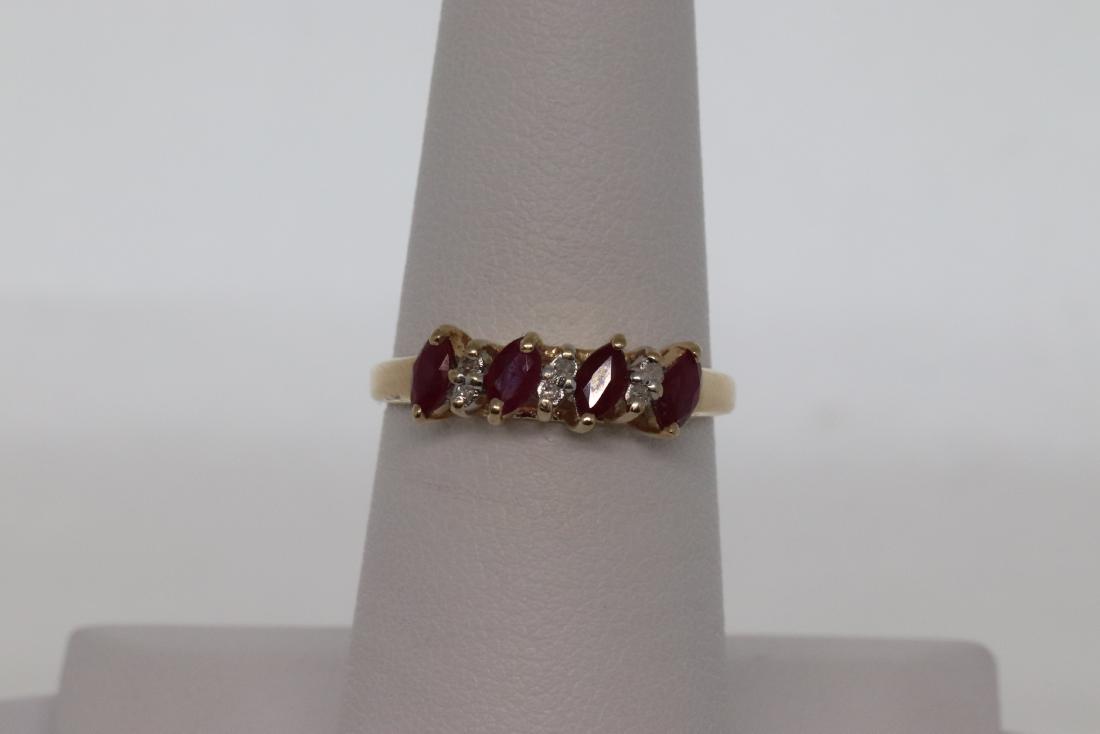 14Kt Ladies Diamond & Ruby Ring (1 of 4)