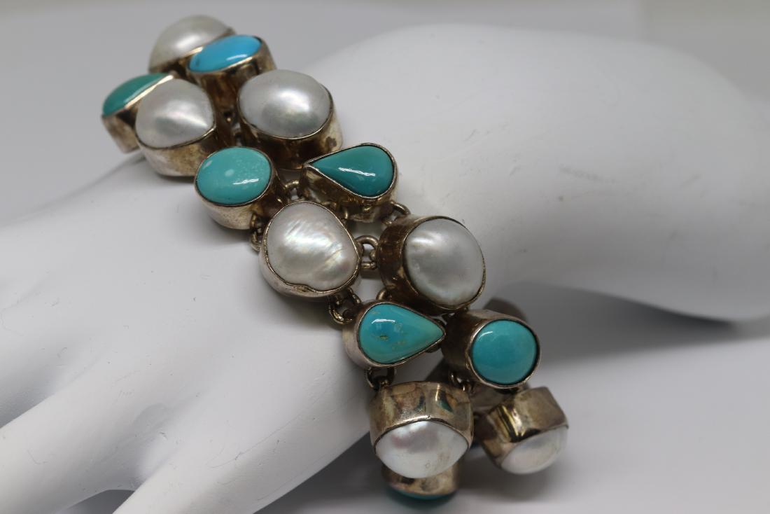 Womens 925 Silver Bracelet  with gorgeous stones (1 of 2)