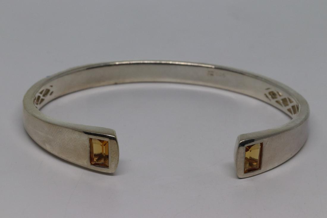 Silver Cuff Bangel with Citrine (1 of 4)