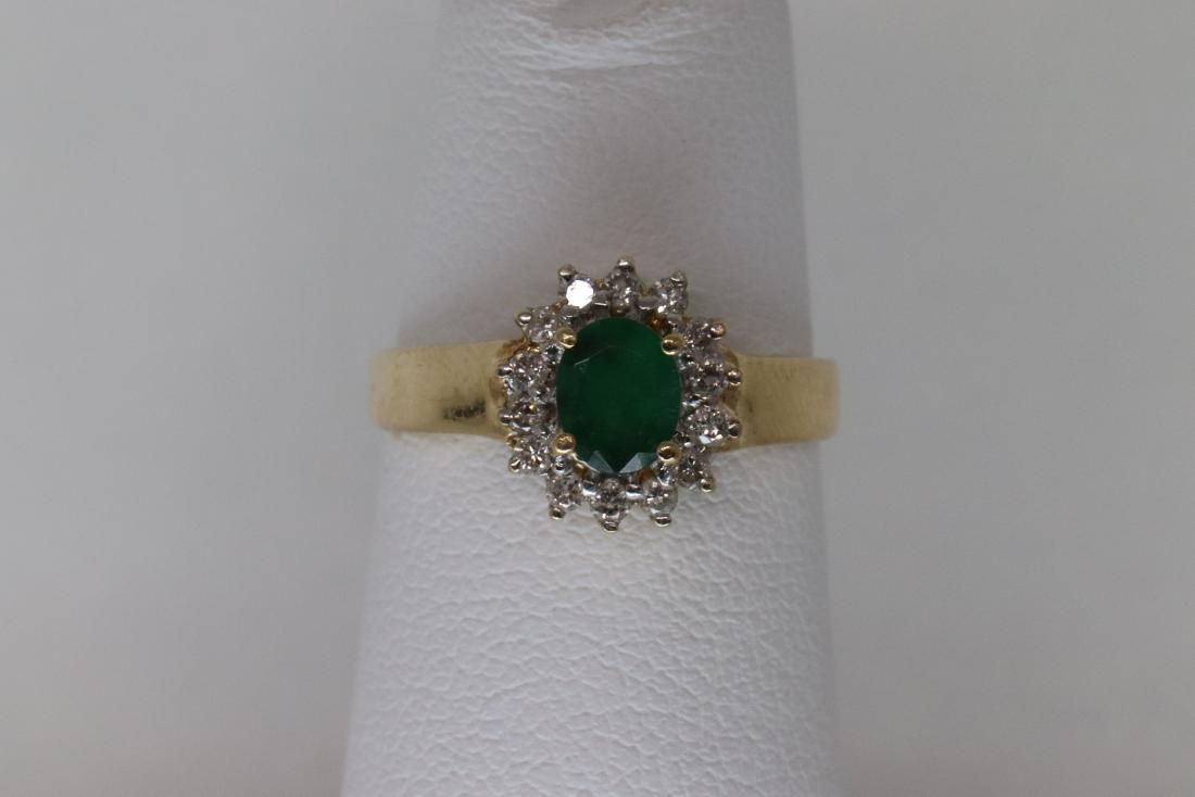 14Kt Emerald/ Diamond Ring (1 of 6)